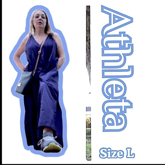 Athleta Dresses & Skirts - ❤️ Athleta Canopy Parachute Dress Poseidon Blue Pockets  Maxi size L    (Pl 37)
